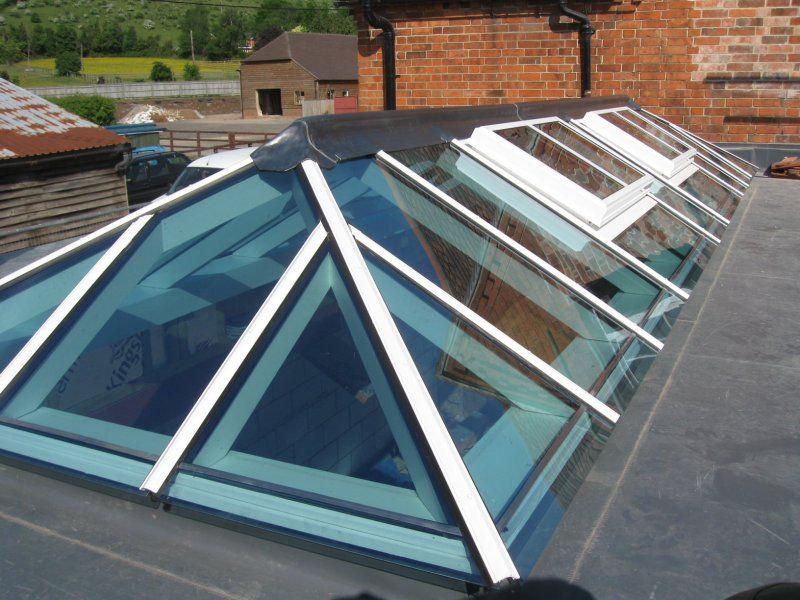 Glass roof lantern exterior