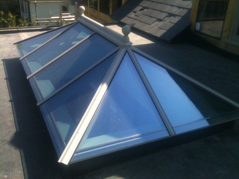 Glass roof lantern exterior