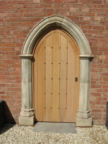 Gothic arched oak door