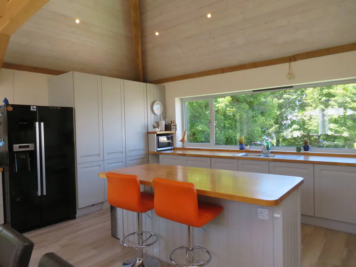 Open-plan kitchen and dining