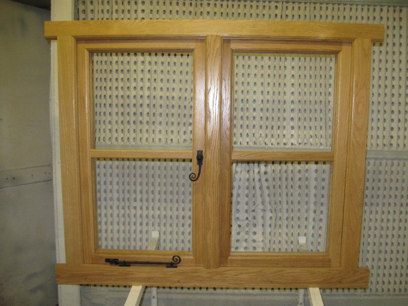 Oak casement window leaded