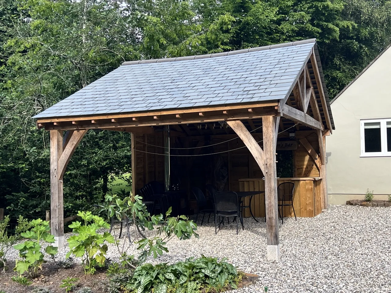 Oak framed carport oak shelter
