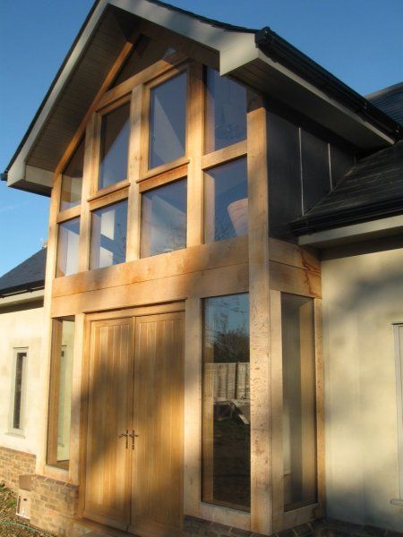 Oak framed corner glazing