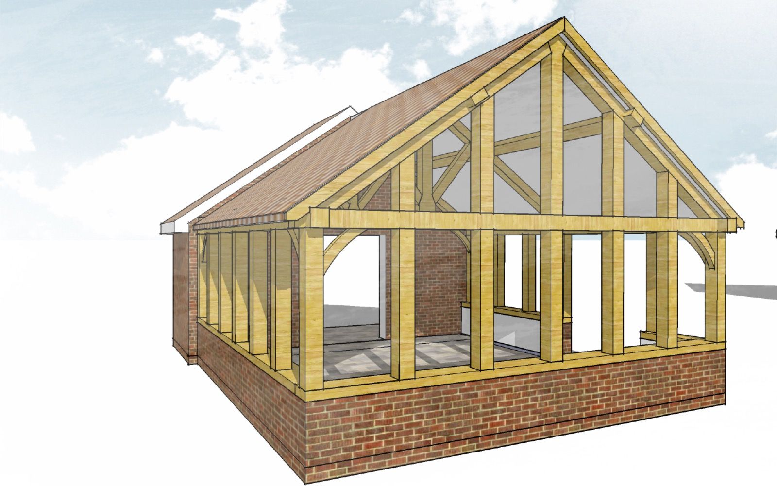 Oak framed design render