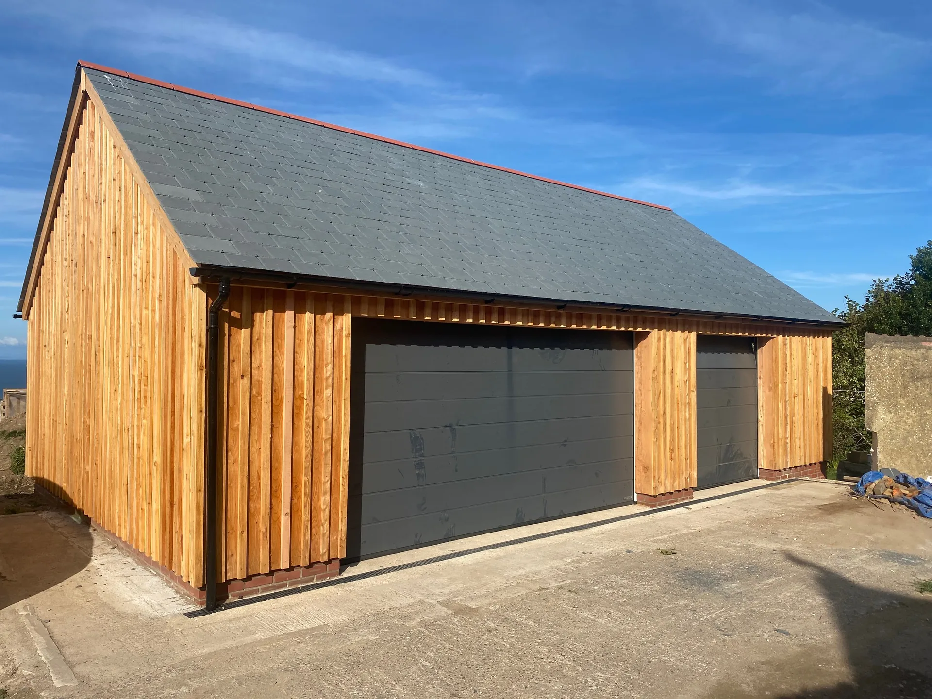 Oak framed double garage