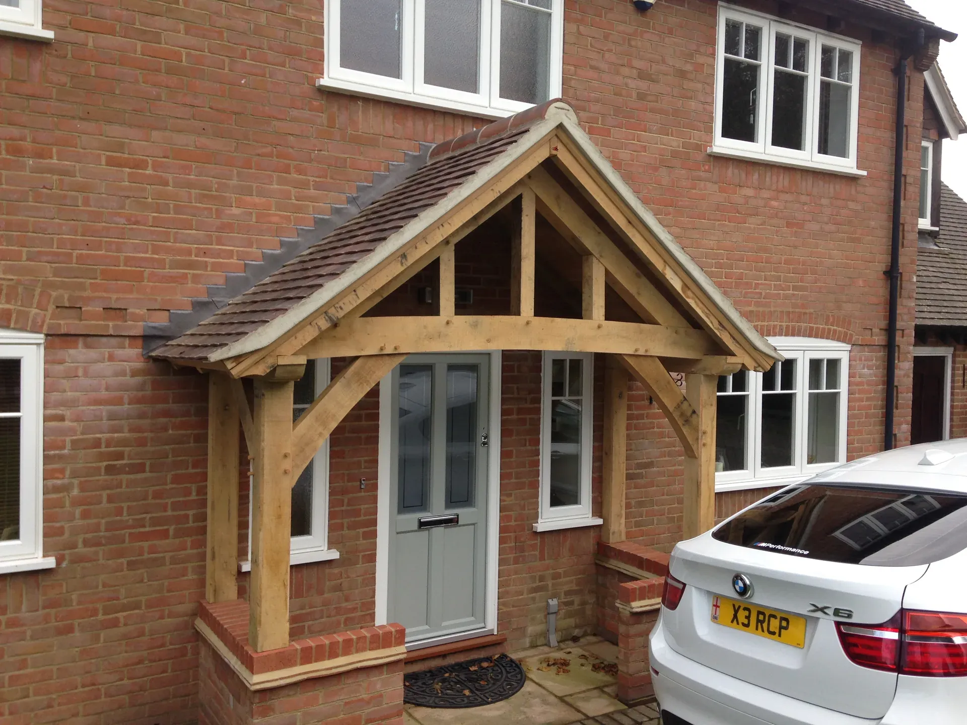 Oak framed entrance porch