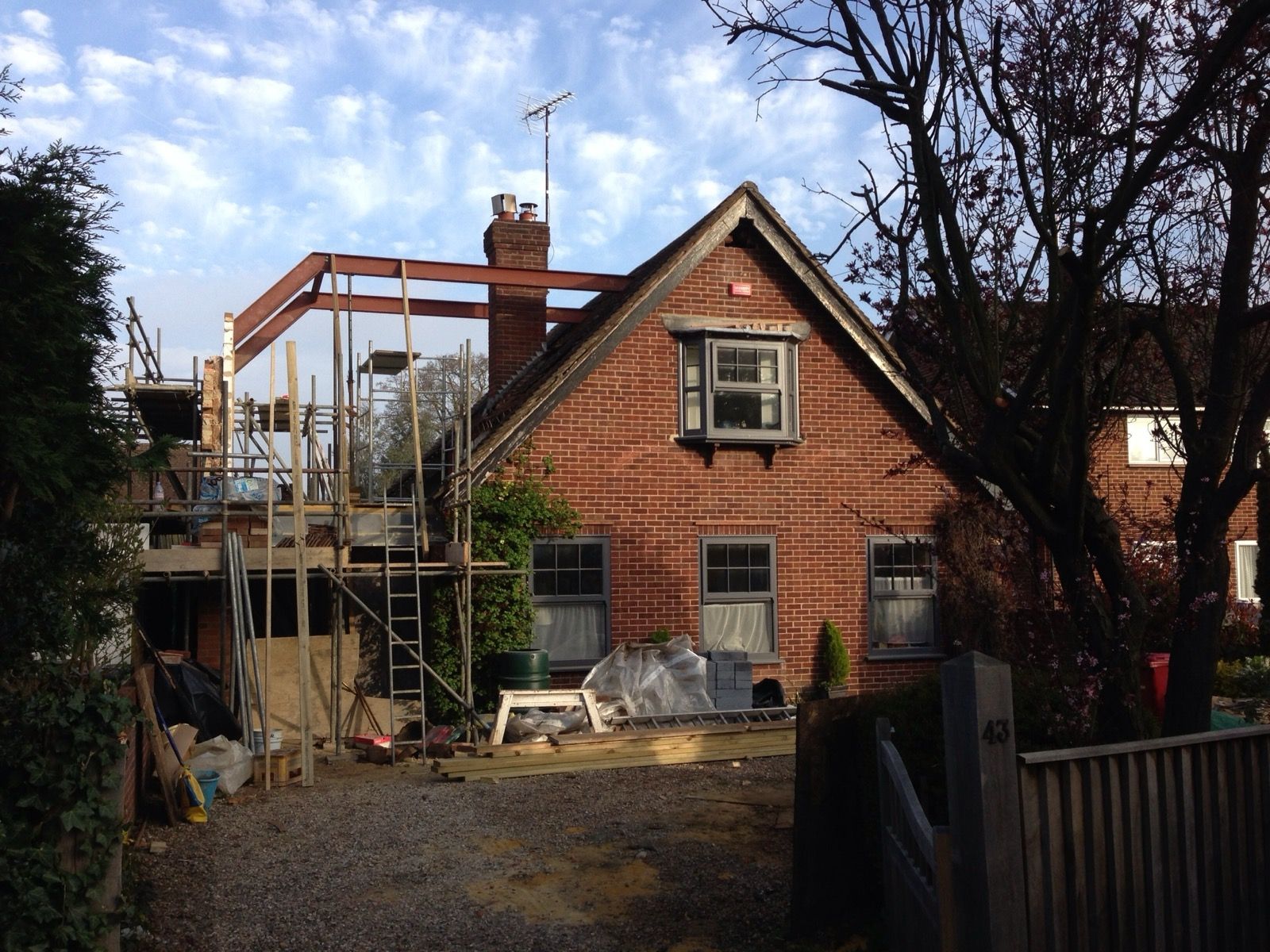 Oak framed extension brick construction