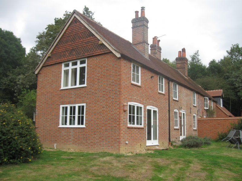Oak framed extension brick house