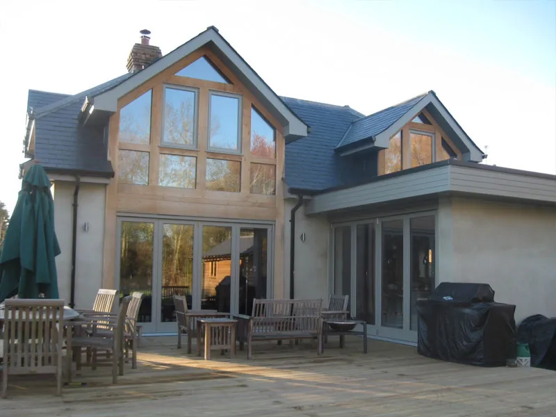 Oak framed extension exterior