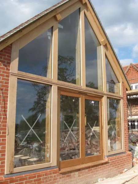 Oak framed extension glazed gable