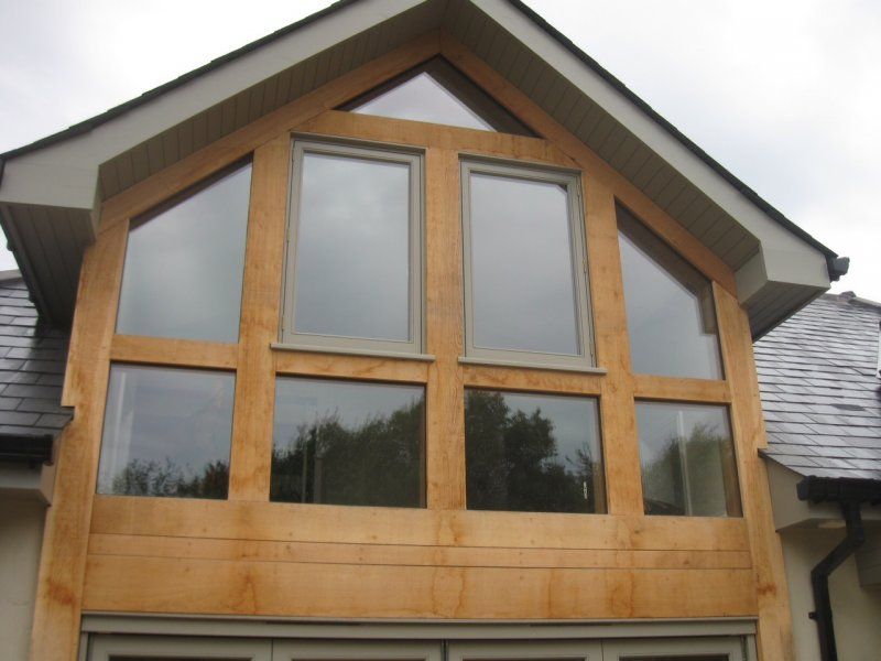 Oak framed extension glazed gable