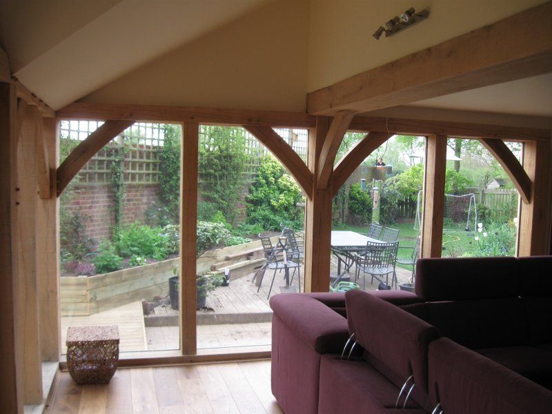 Oak framed extension interior