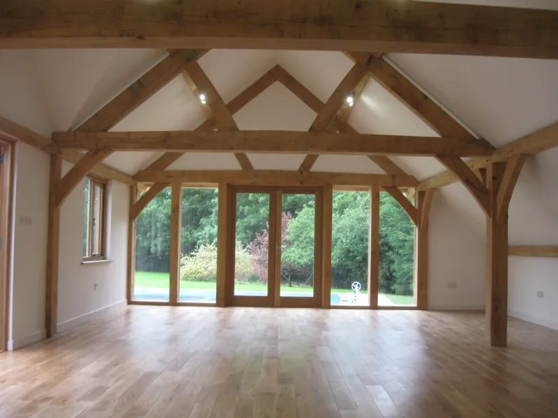 Oak framed extension vaulted