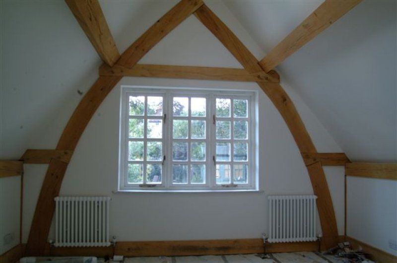 Oak framed extension vaulted
