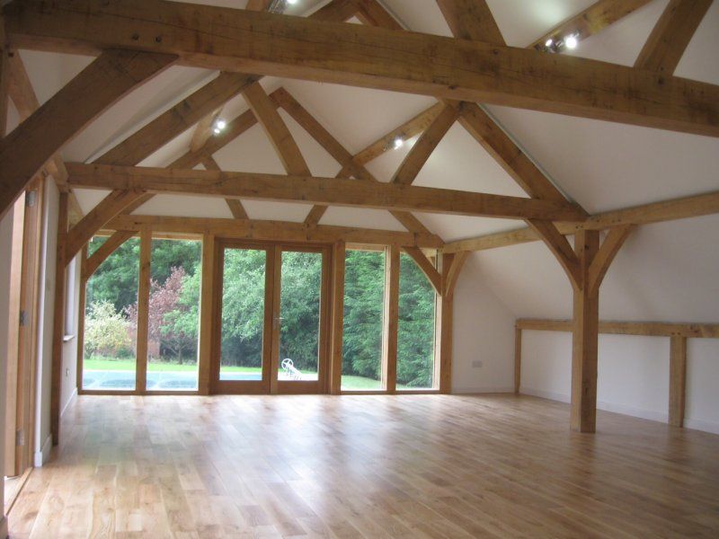Oak framed extension vaulted