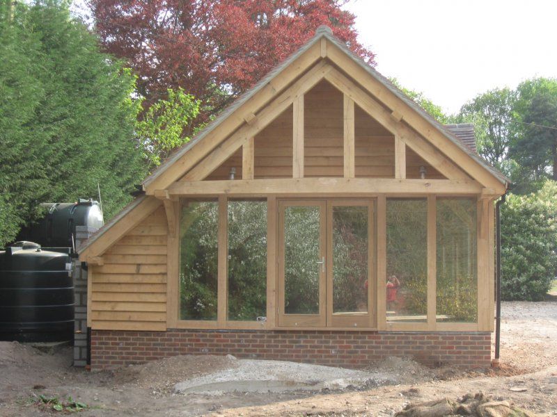 Oak framed gable truss