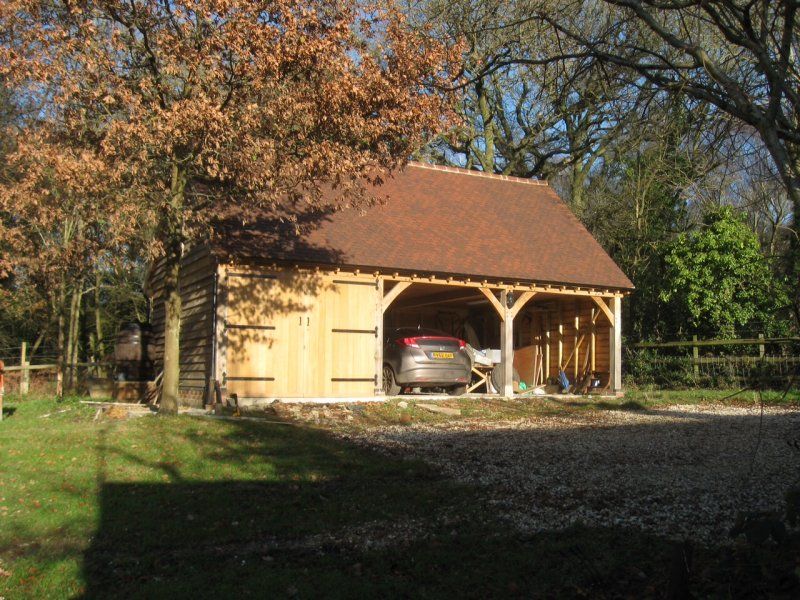 Oak framed garage 3 bay