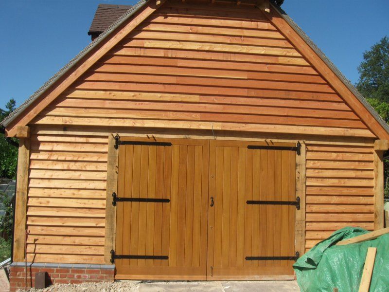 Oak framed garage doors