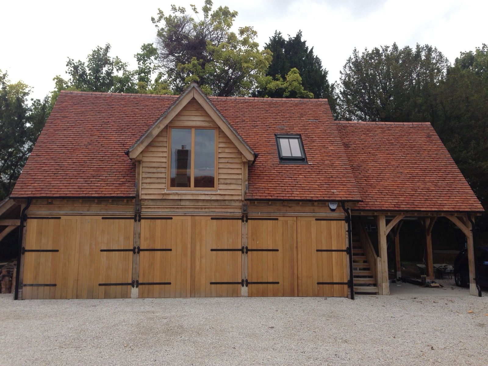 Oak framed garage dormer room above