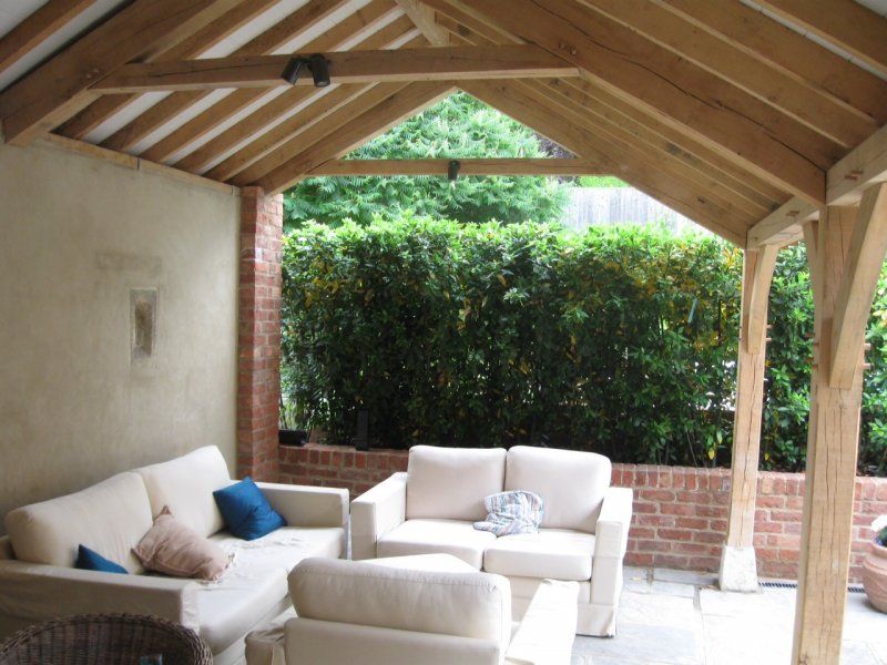 Oak framed garage seating