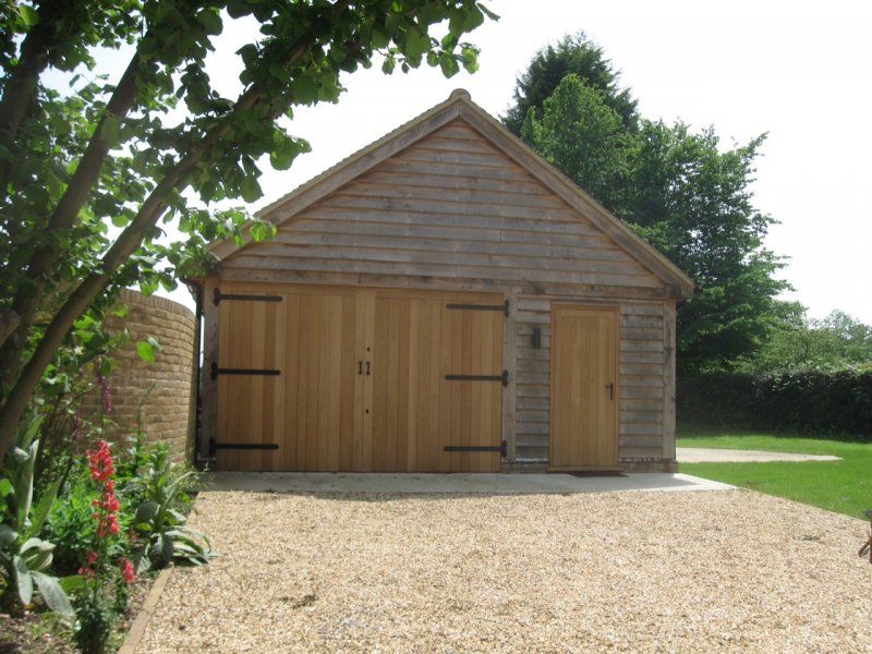 Oak framed garage single