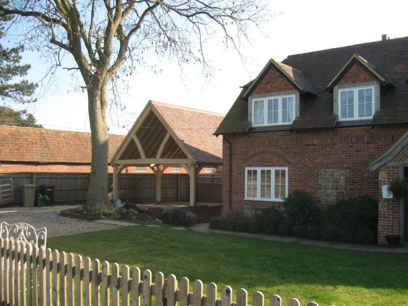 Oak framed garage single storey