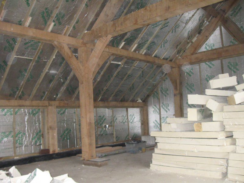Oak framed garage staircase