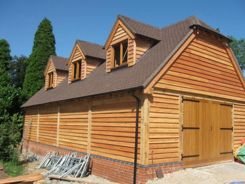 Oak framed garage two storey