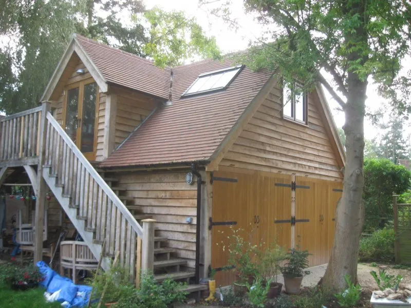 Oak framed garage with room
