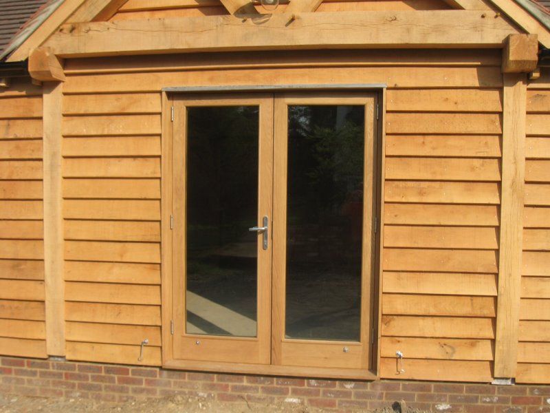 Oak framed garden room doors
