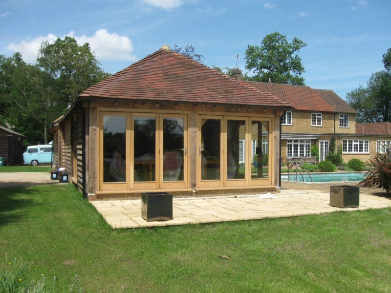 Oak framed garden room garage