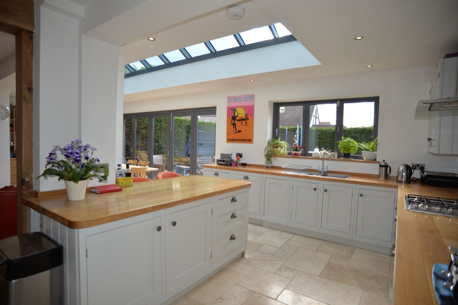 Oak framed kitchen extension roof lantern