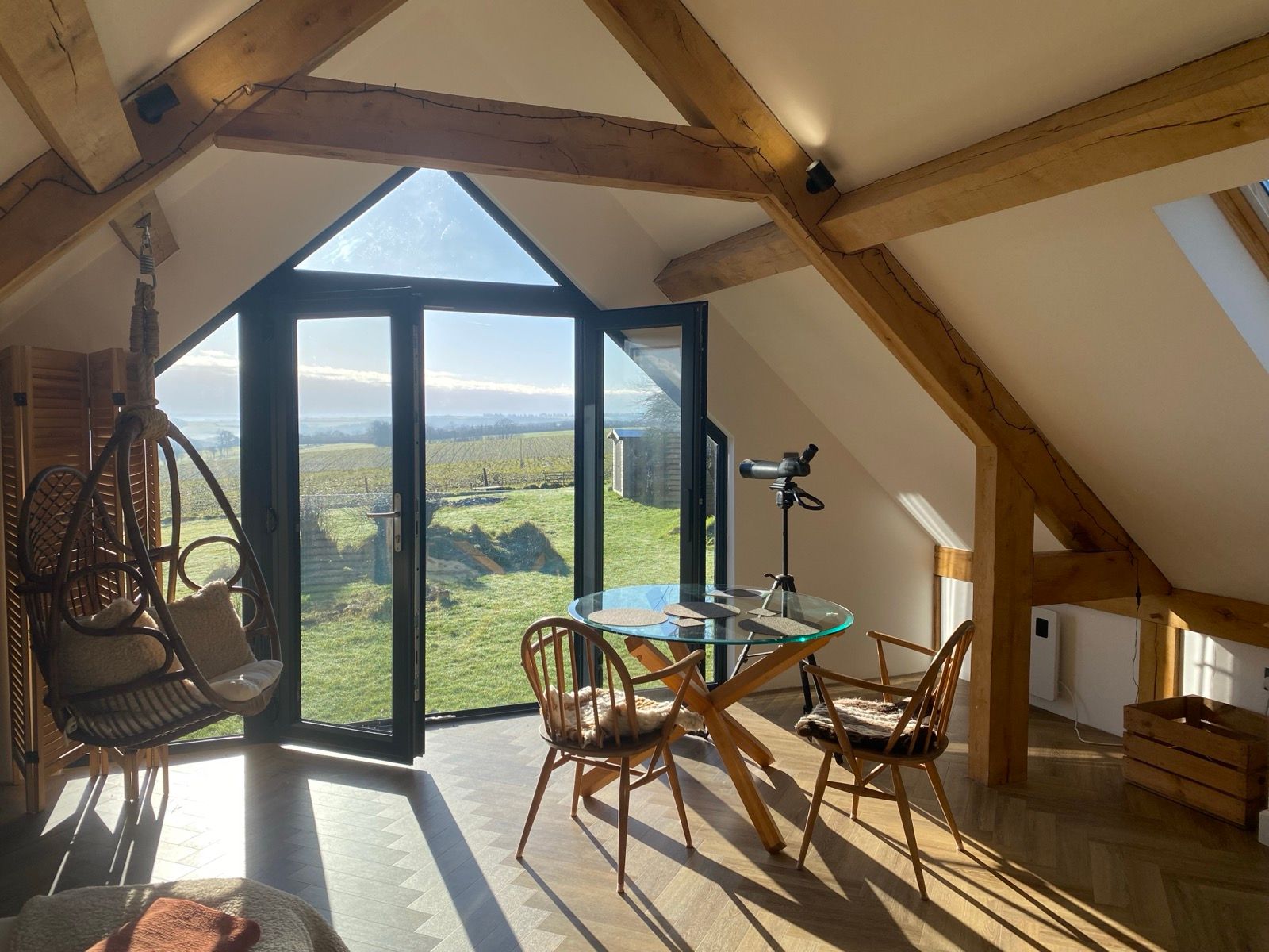 Oak framed loft room apex glazing