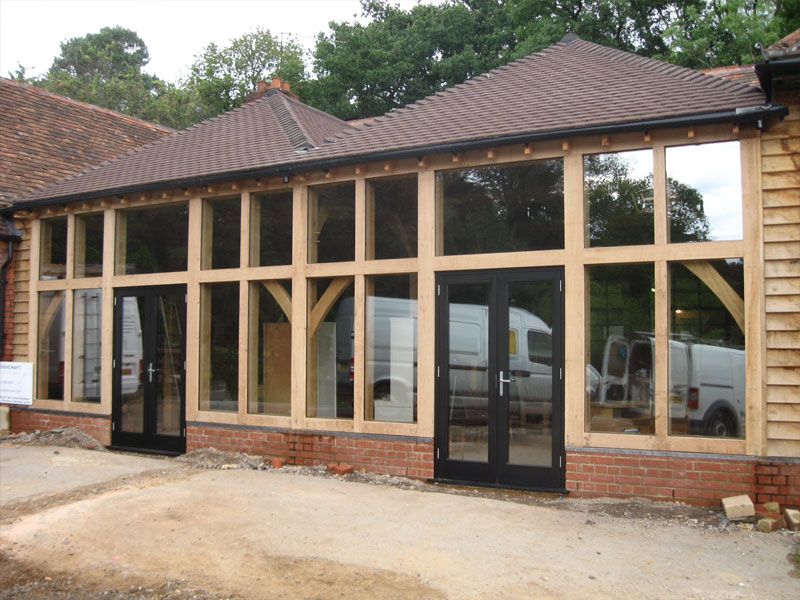 Oak framed orangery exterior