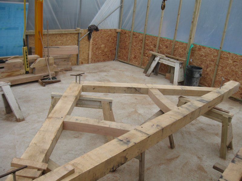 Oak framed trusses interior construction