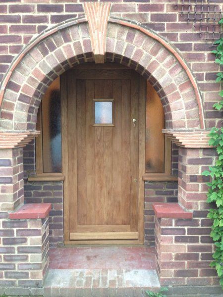 Oak front door arched