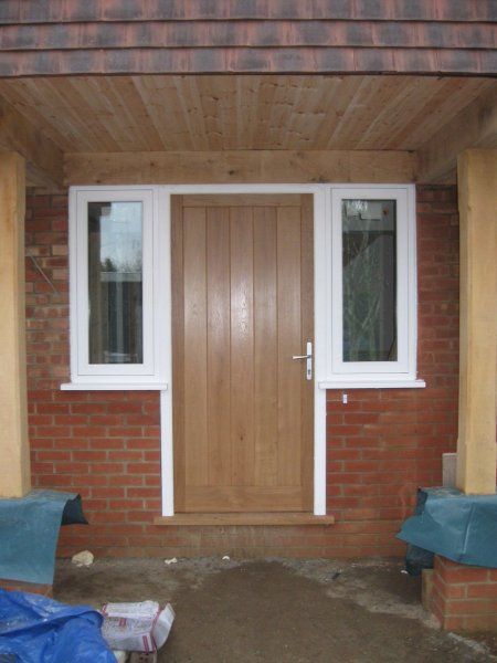 Oak front door sidelights