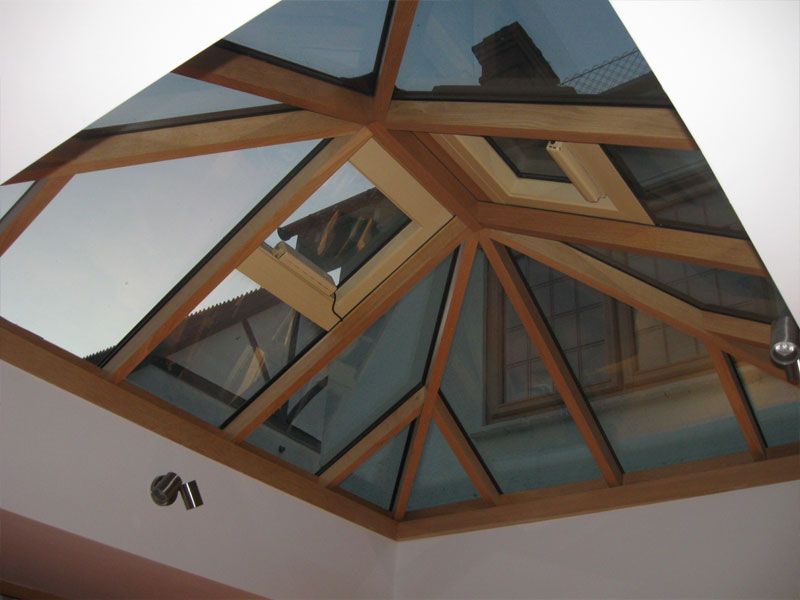 Oak roof lantern interior