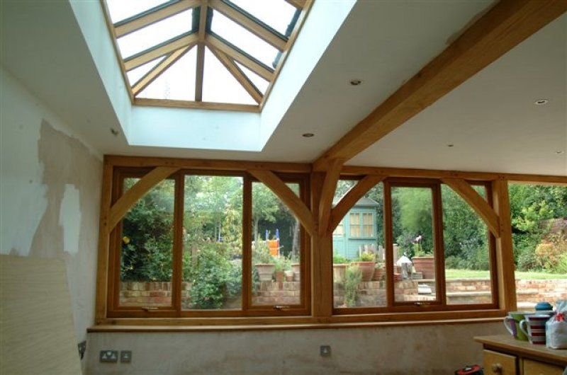 Oak roof lantern interior