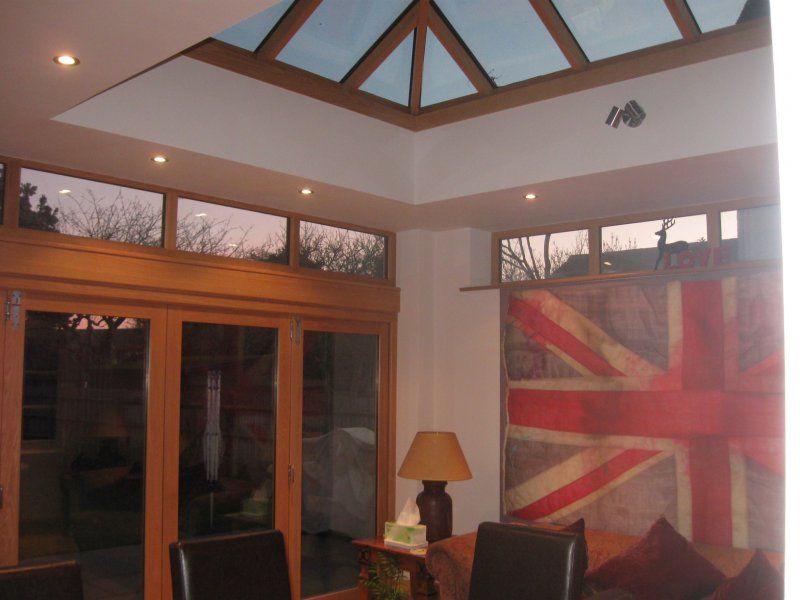 Oak roof lantern orangery interior