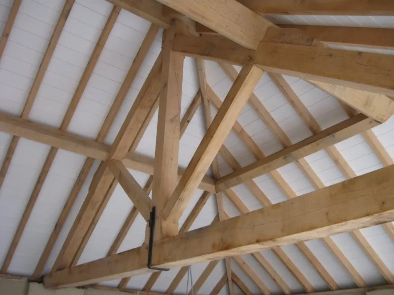 Oak roof truss detail