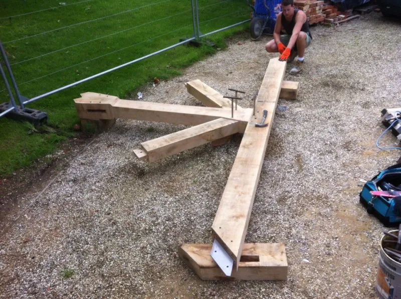 Oak truss joinery
