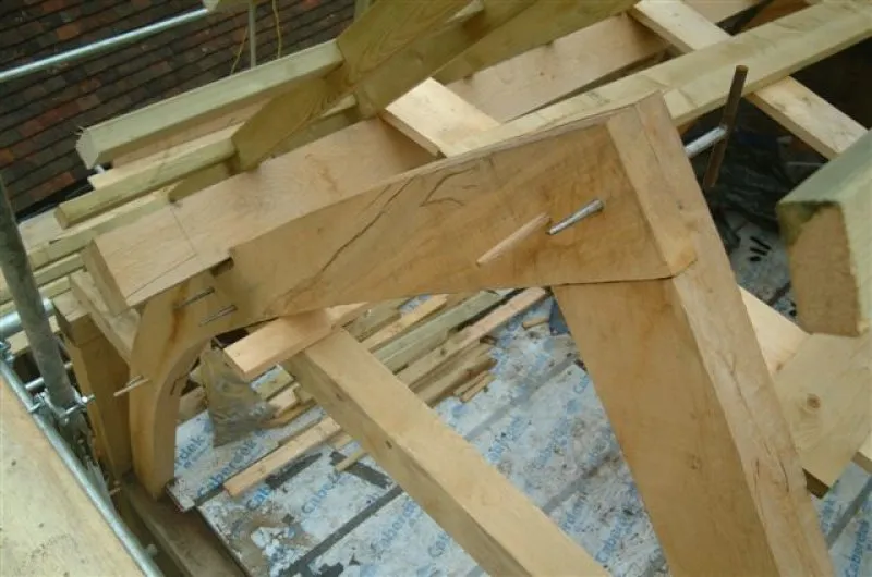 Oak truss joinery