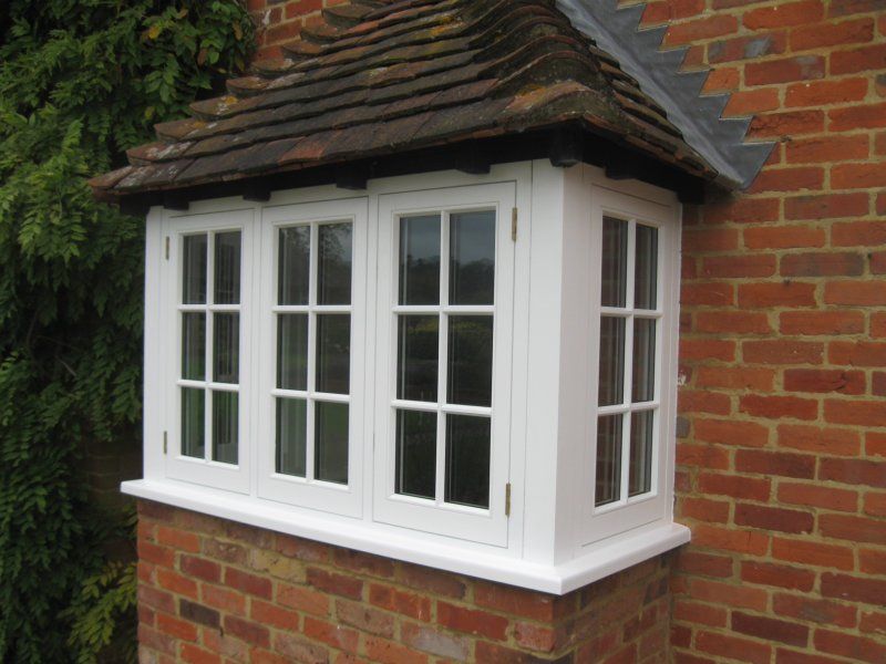 Timber bay window rendered