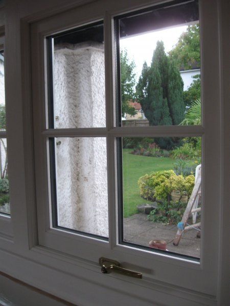 Timber sash window interior