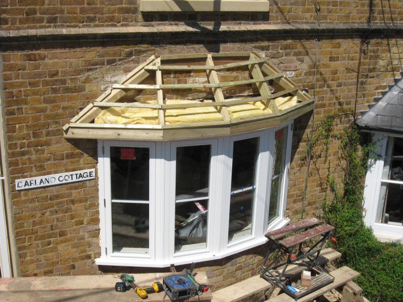 White bay window construction