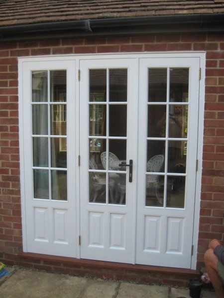 White timber french doors